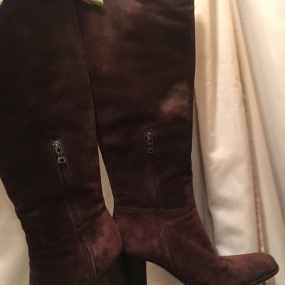 calzature donna Prada Moro Brown suede tall boots - Picture 7 of 8